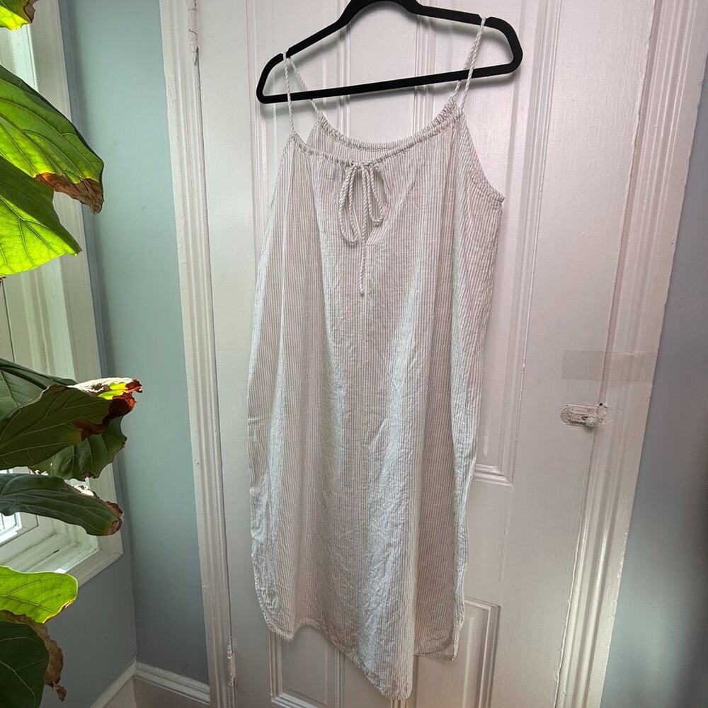 Magasin Du Nord Collection Organic Cotton Midi Dress Womens XL Flowy Nautical